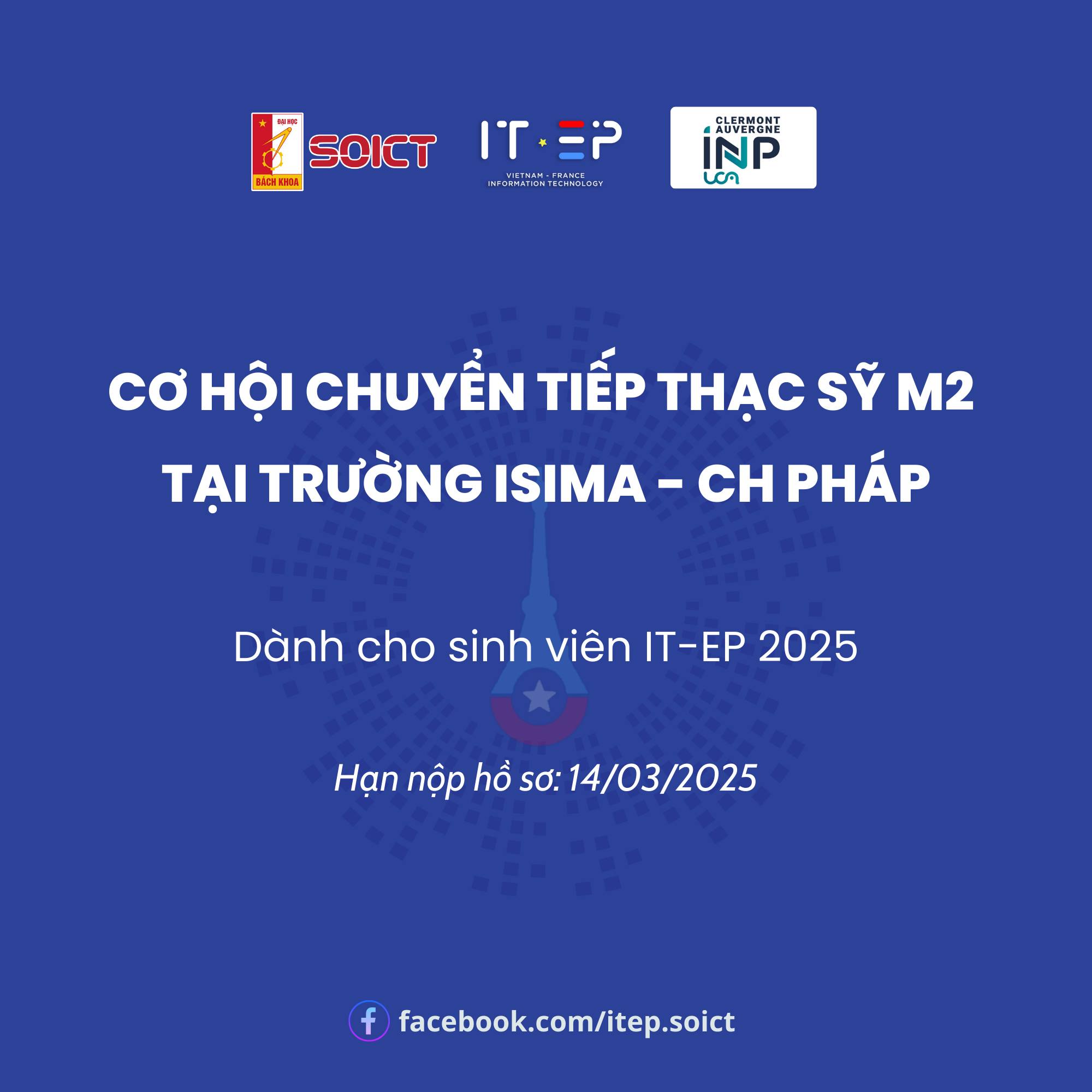 Cơ Hội Học Bổng Và Chuyển Tiếp Chương trình Thạc sĩ M2 Tại Trường ISIMA-Pháp